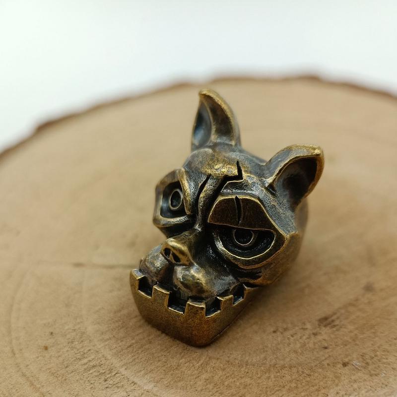 Bulldog Head Brass Knife Bead  - Edc Carry Kit review and price